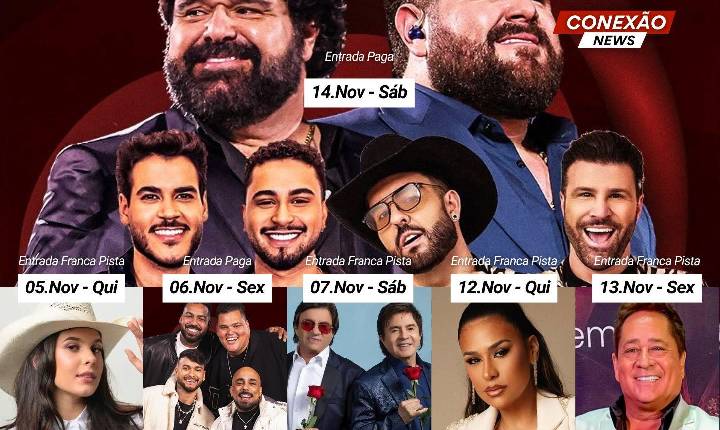 Último dia da Festa do Peão 2026 terá shows até amanhecer em Pouso Alegre com Cesar Menotti & Fabiano, Danilo & Davi e Open Farra.