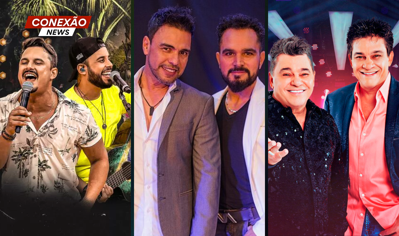 Clayton & Romário, Zezé Di Camargo & Luciano e Cezar & Paulinho se apresentarão na Festa do Peão de Congonhal nos dias 16, 17 e 18 de junho de 2023.