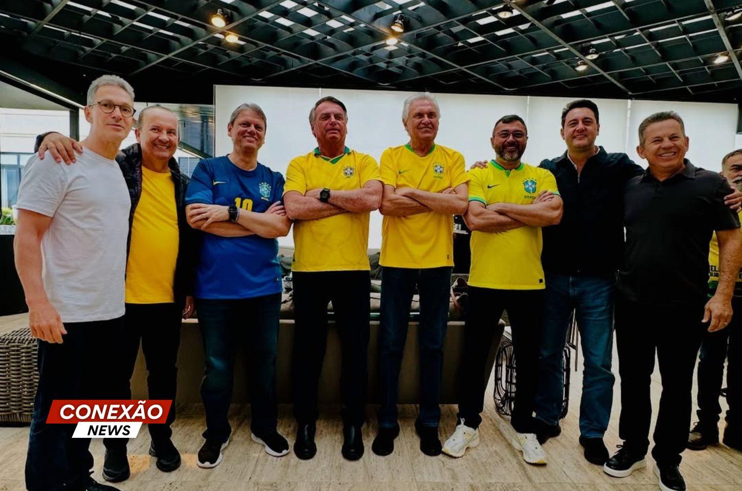 Romeu Zema encontra Bolsonaro e outros governadores para ato em São Paulo.