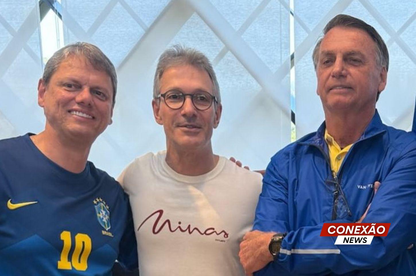 ‘Unidos pelo Brasil’, diz Zema após encontro com Bolsonaro e Tarcísio em SP.