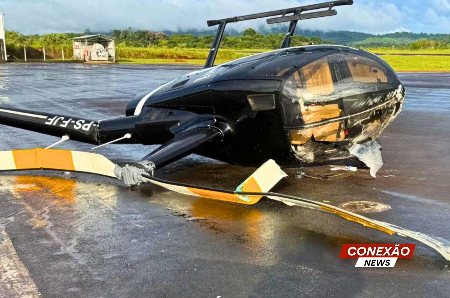 Homem invade aeroporto em Caxambu, tenta decolar helicóptero, derruba aeronave e é preso; disse que iria ‘testar’.